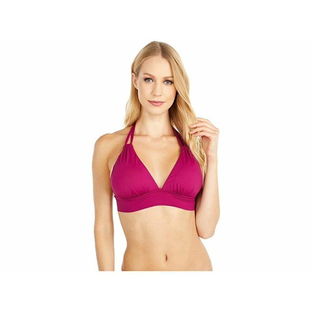 Tommy Bahama Pearl Loop Strap Banded Halter Top Cabernet Crush Size XS $110